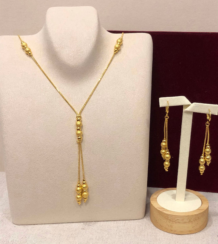 Gold Beaded Jewelry Set