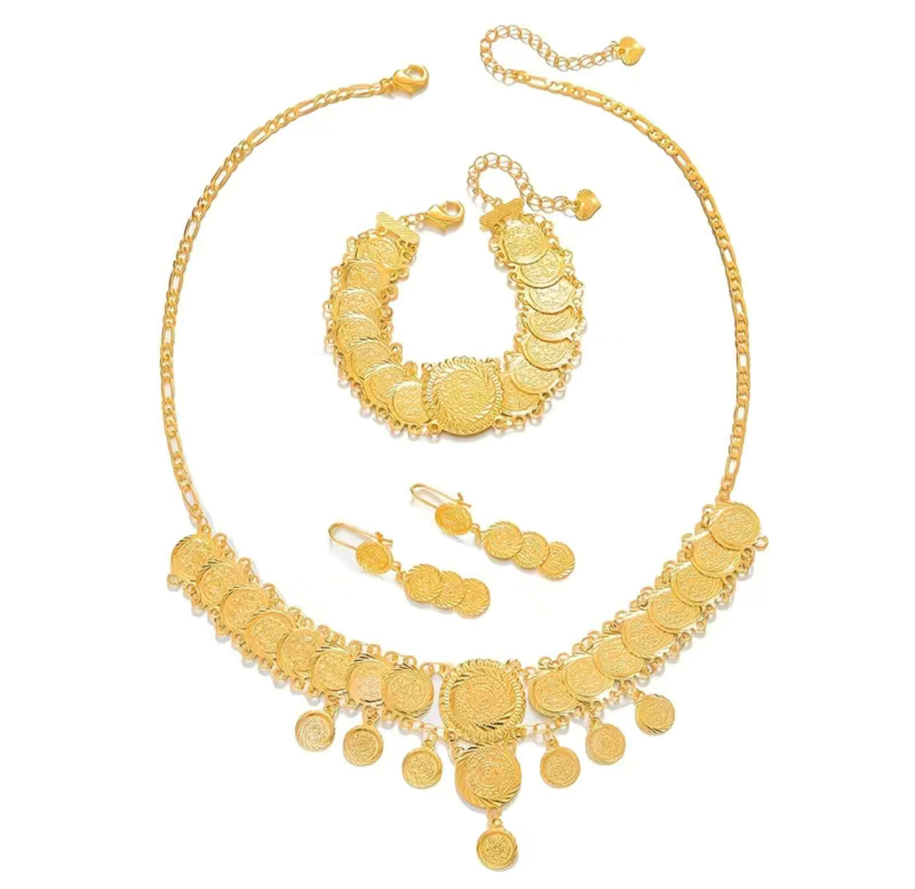 Gold Jewelry Set, Coin jewelry set