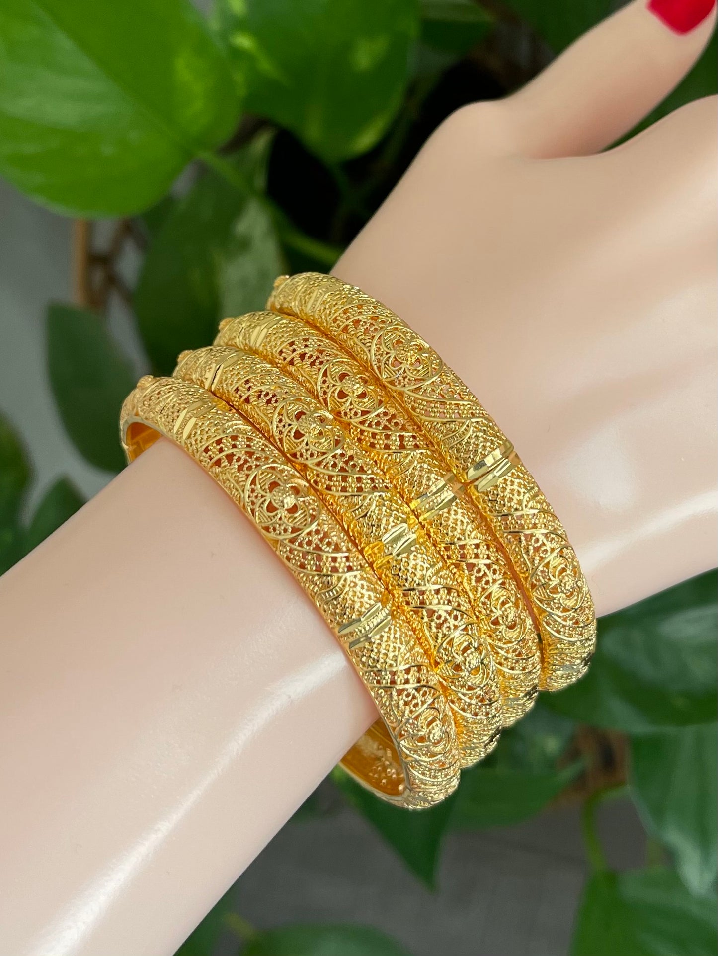 Wedding Gold Bangles, Stackable Bangles