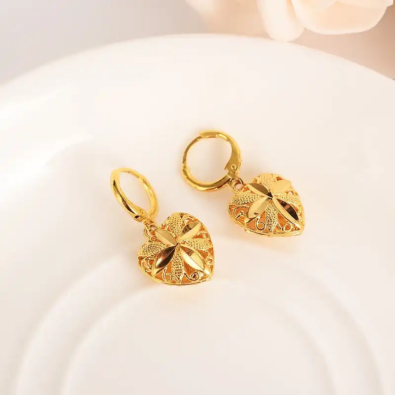 Heart Necklace & Earrings Set