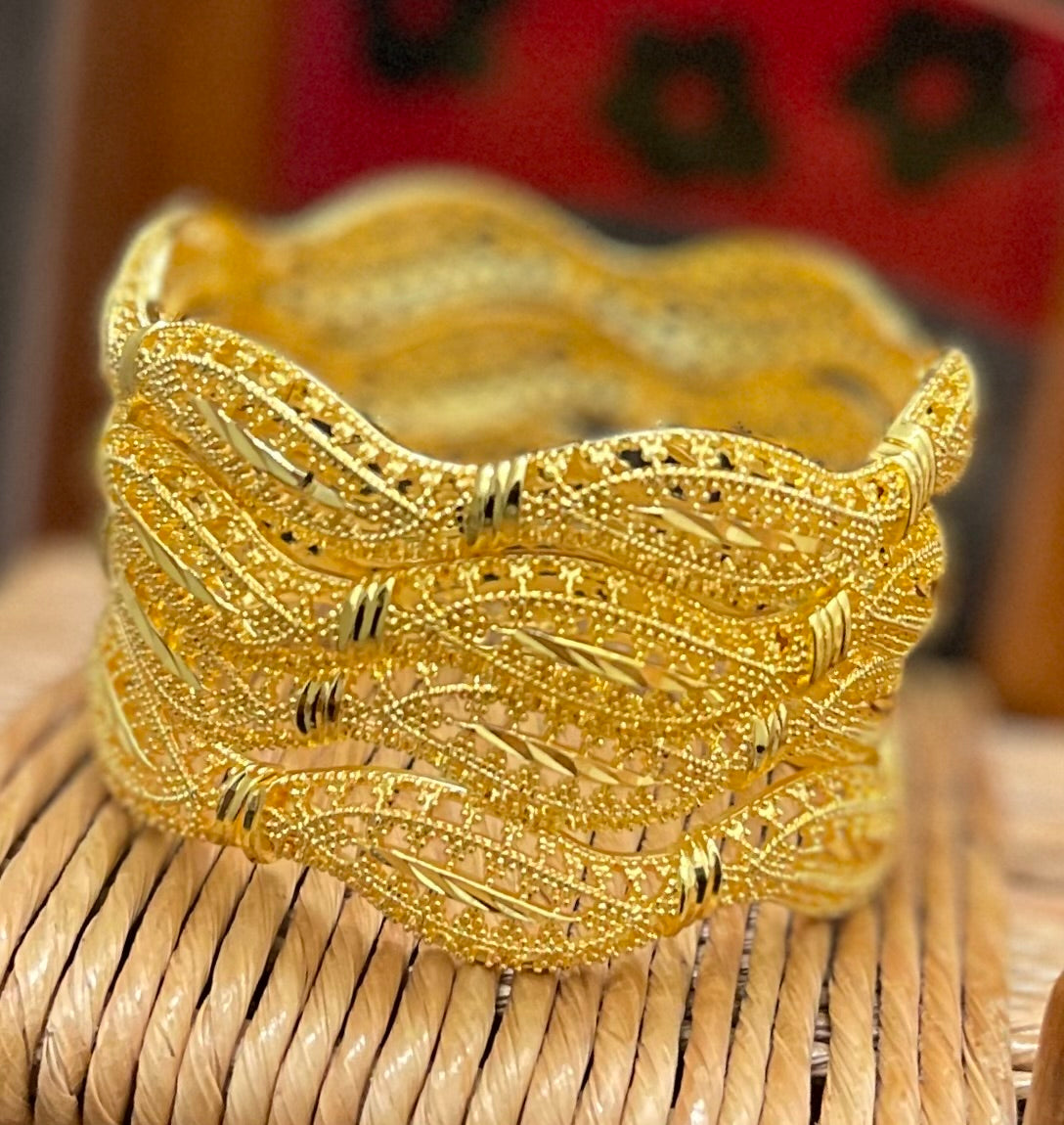 Wedding Gold Bangles, Stackable Gold Bangles