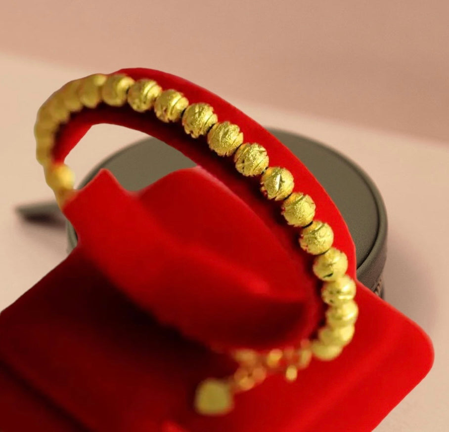 6mm Gold Beaded Bracelet