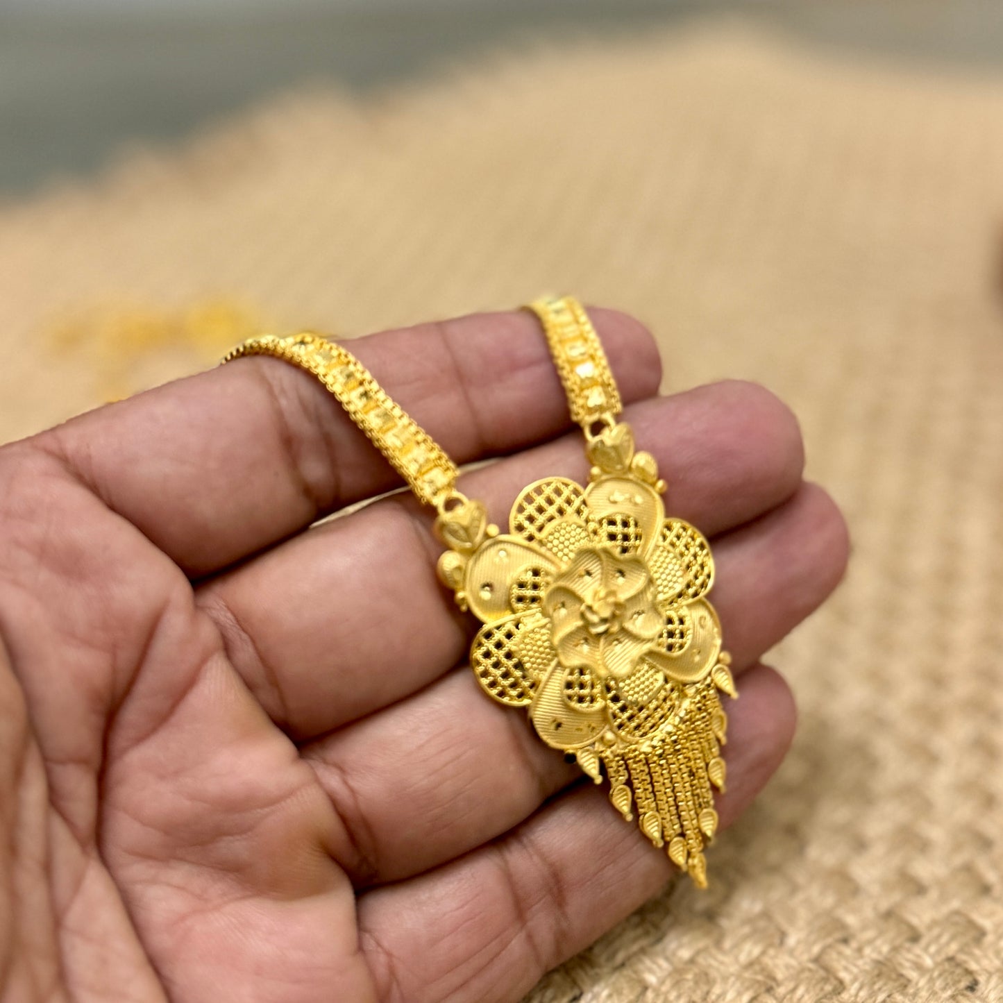 24k Dubai Gold Plated Jewelry Set, Gold Necklace & Earrings Set