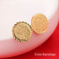 Stud Earrings, Gold Coin Stud Earrings