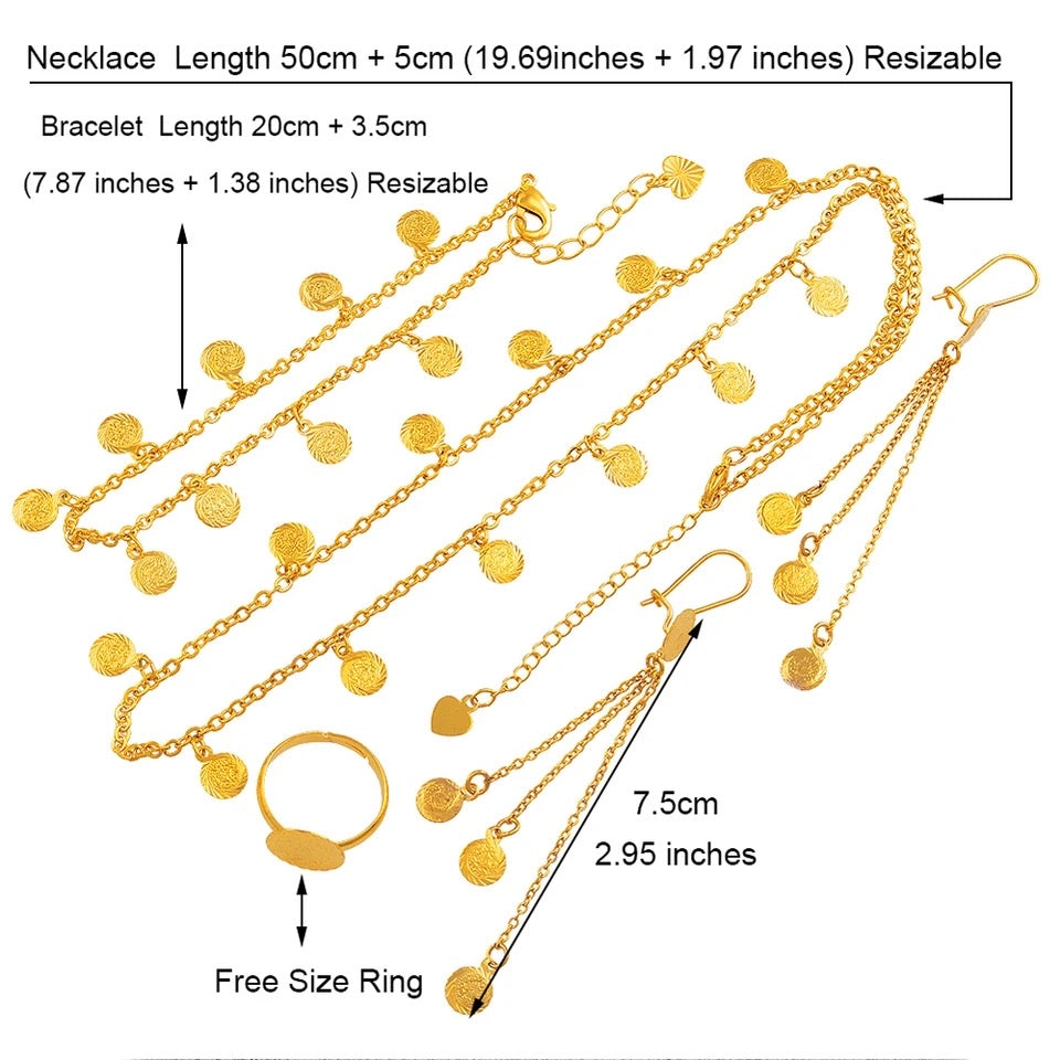 Gold Coin jewelry set