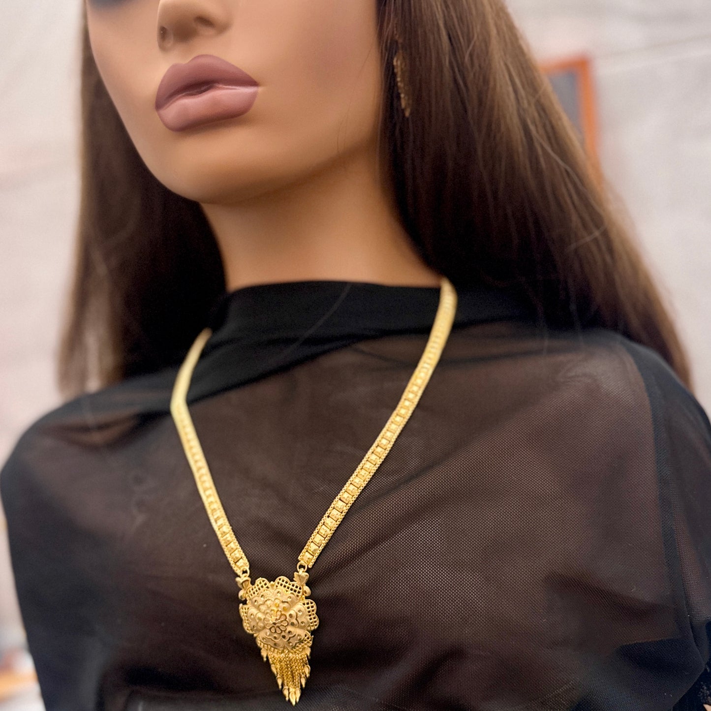 24k Dubai Gold Plated Jewelry Set, Jewelry Set for Women, Gold Necklace & Earrings Set