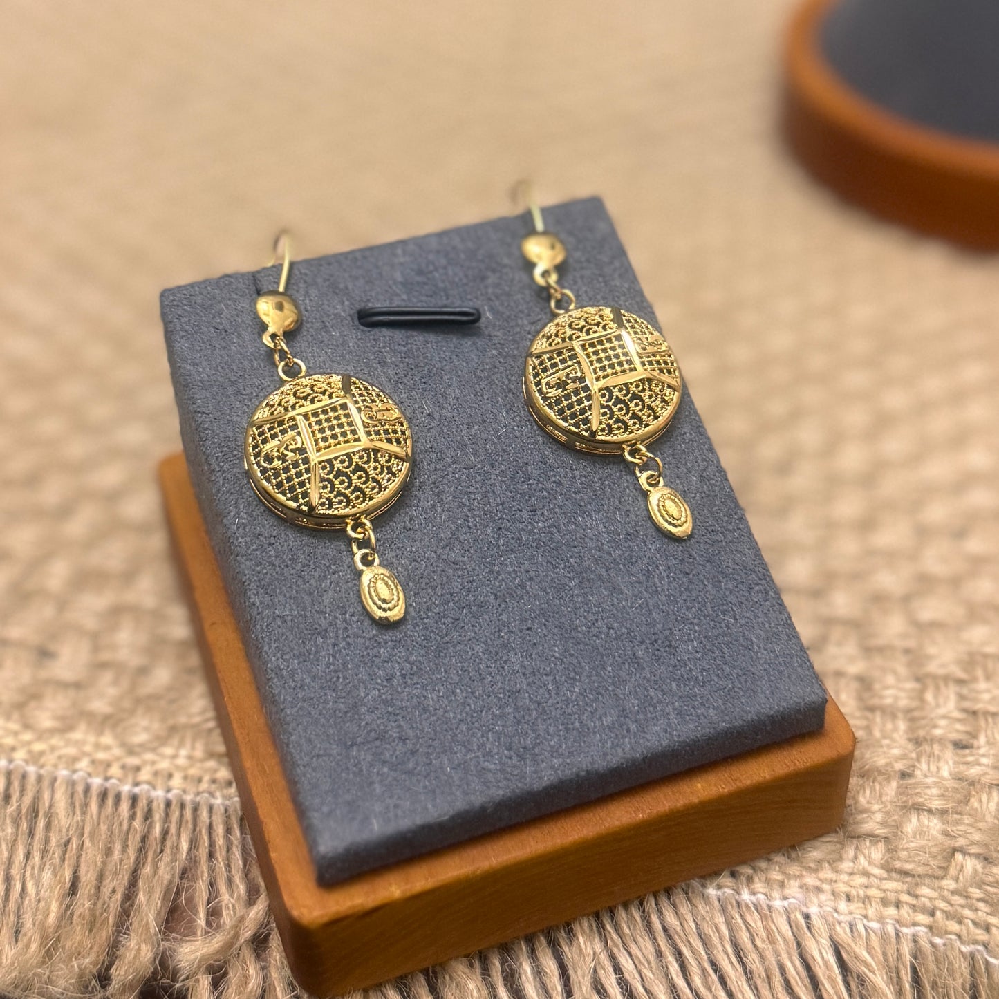 24k Gold Plated Jewelry Set, Gold Necklace Ring & Earrings