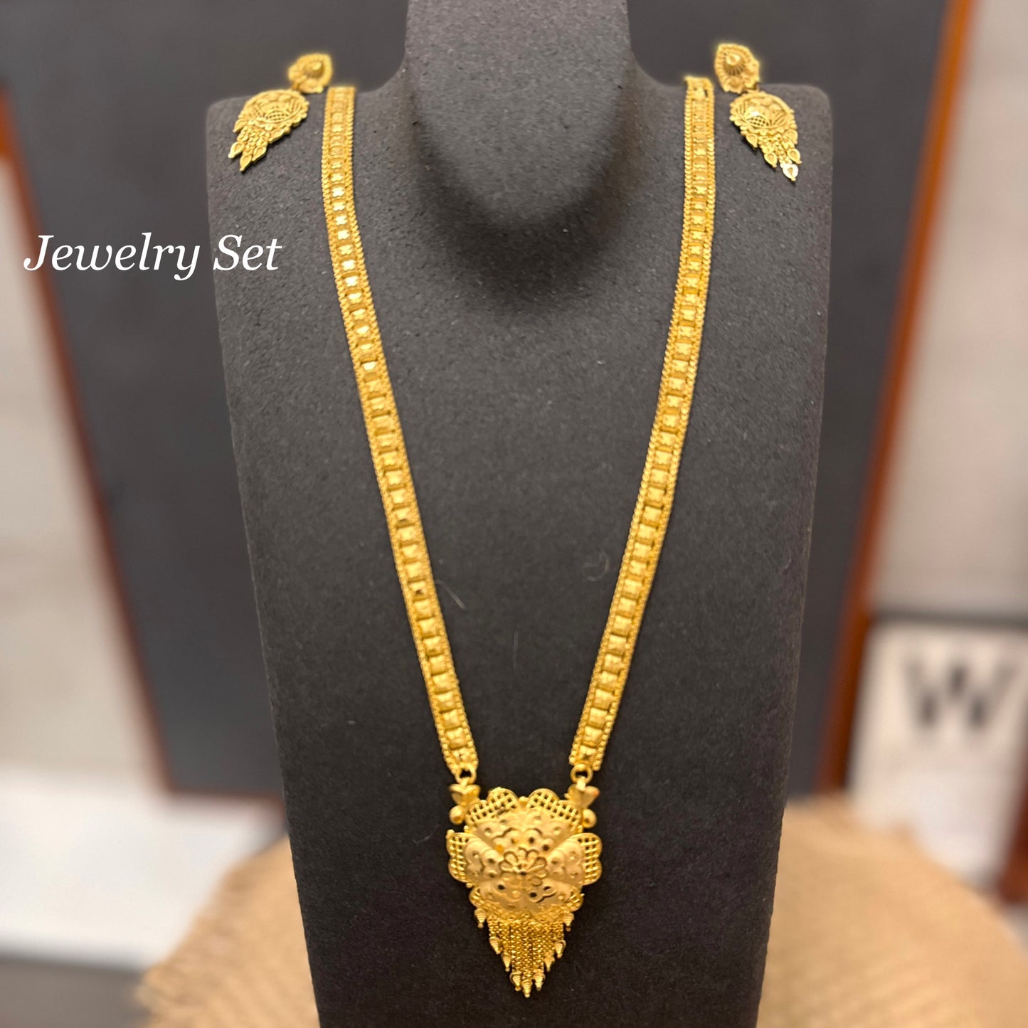 24k Dubai Gold Plated Jewelry Set, Jewelry Set for Women, Gold Necklace & Earrings Set
