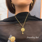 24k Gold Plated Jewelry Set, Gold Necklace Ring & Earrings