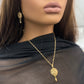 24k Gold Plated Jewelry Set, Gold Necklace Ring & Earrings