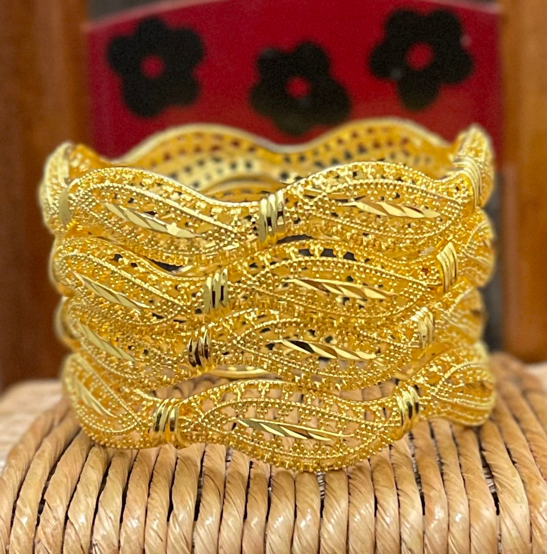 Wedding Gold Bangles, Stackable Gold Bangles