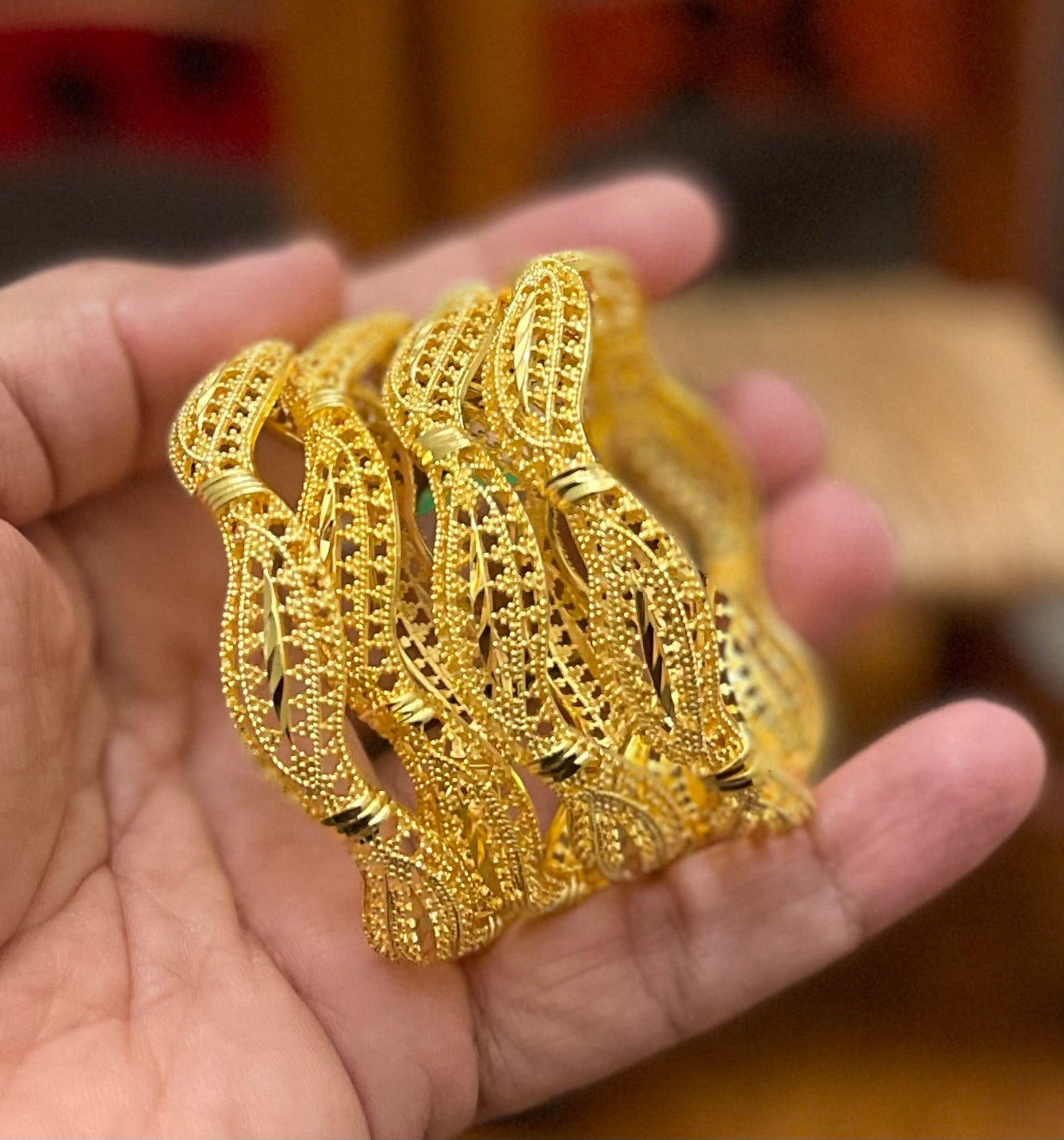 Wedding Gold Bangles, Stackable Gold Bangles
