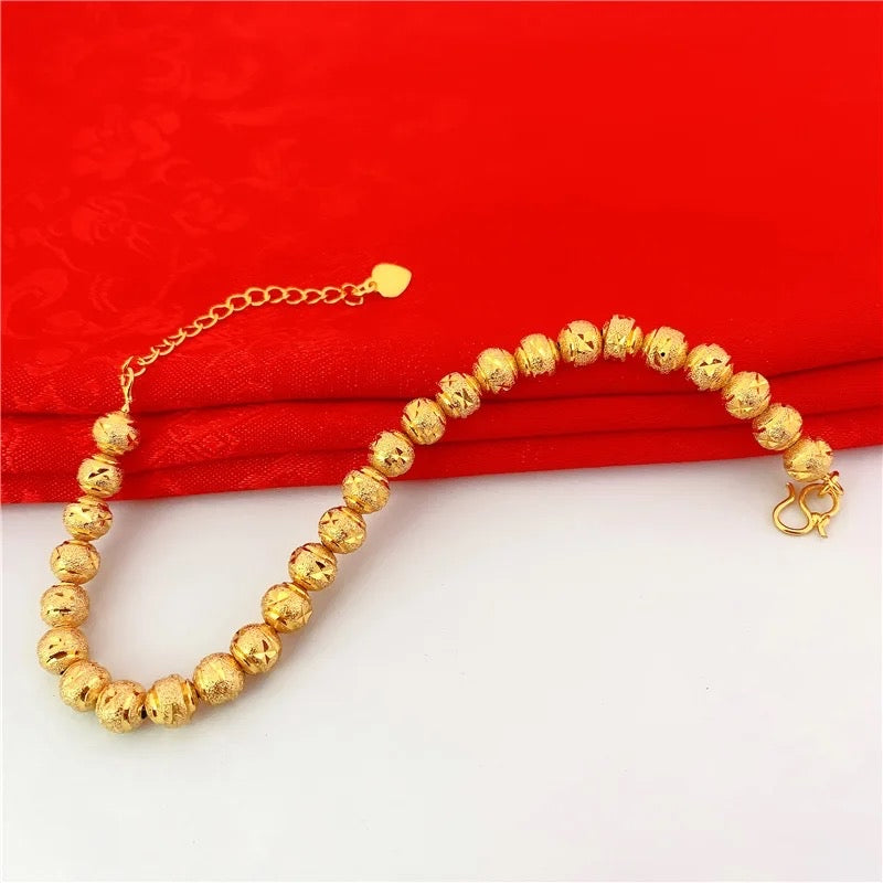 6mm Gold Beaded Bracelet