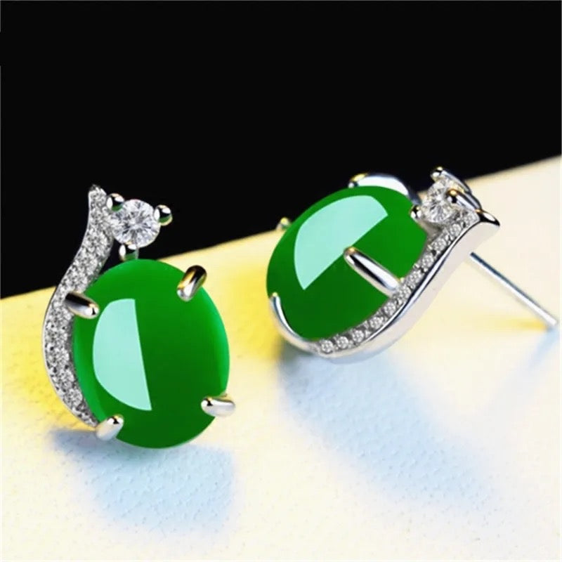 Jade Earrings, Jade Stud Earrings