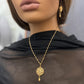 24k Gold Plated Jewelry Set, Gold Necklace Ring & Earrings