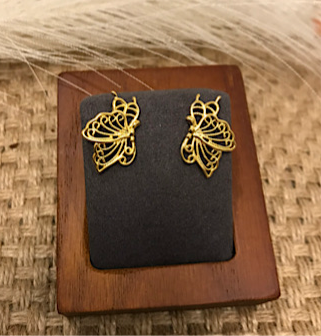 Butterfly Gold Earrings, Earrings