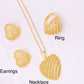 Gold Jewelry Set, Heart Shape Jewelry Set