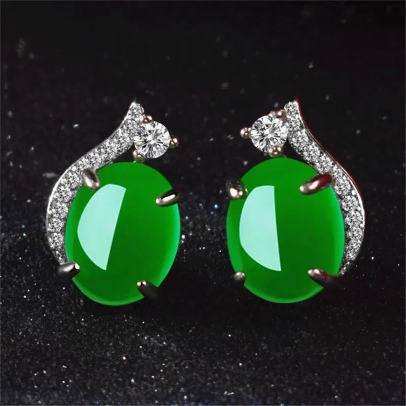 Jade Earrings, Jade Stud Earrings