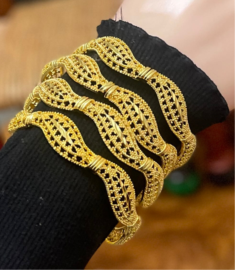 Wedding Gold Bangles, Stackable Gold Bangles