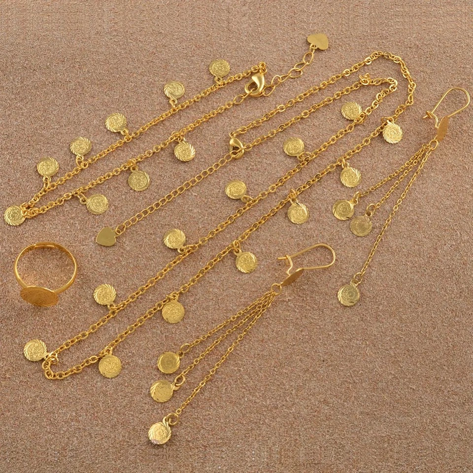 Gold Coin jewelry set
