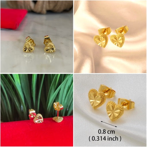 Stud Earrings, Heart Stud Earrings