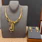 24k Dubai Gold Plated Jewelry Set, Jewelry Set for Women, Gold Necklace & Earrings Set