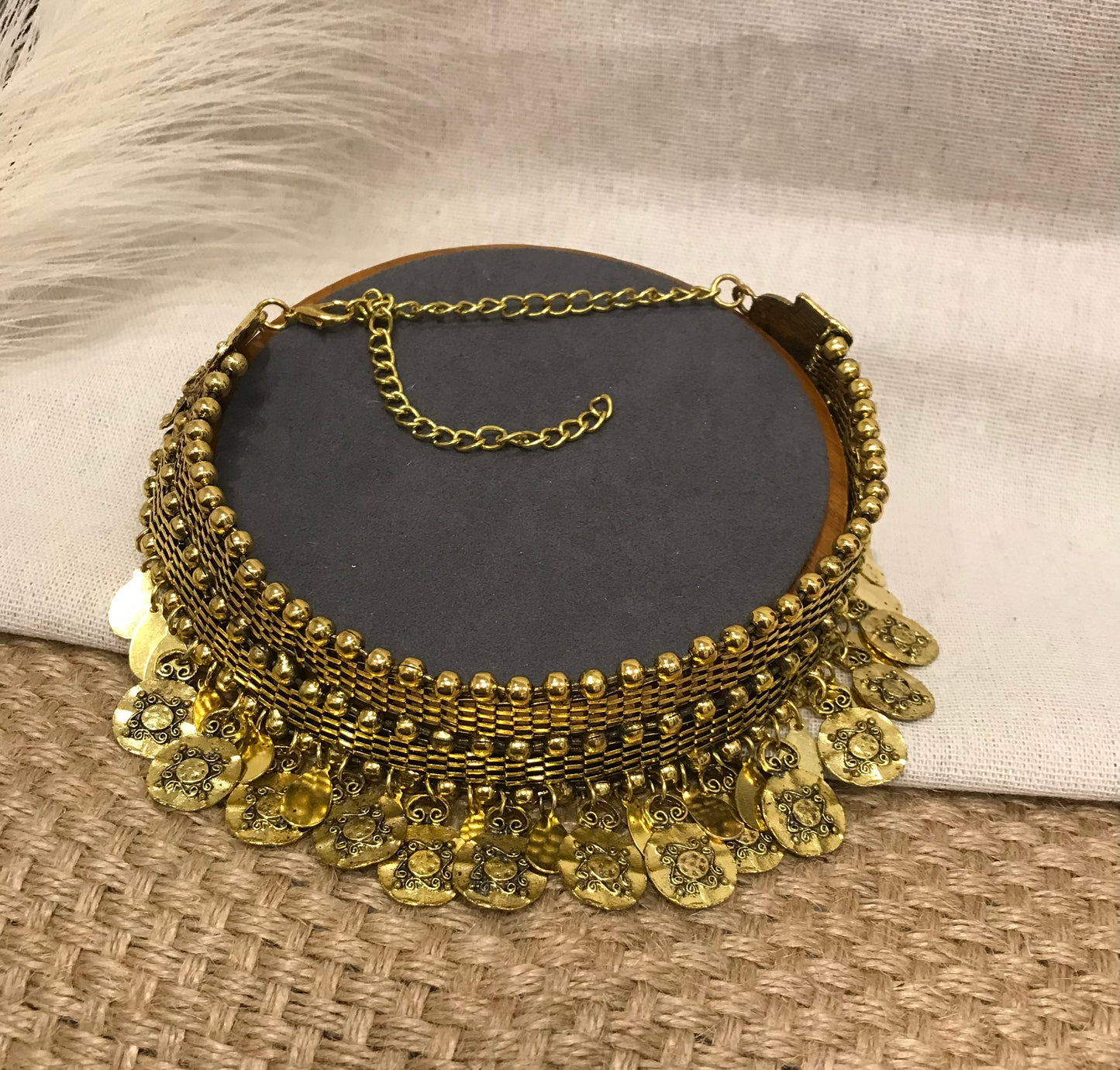 Coin Gold Necklace, Chokers Necklace