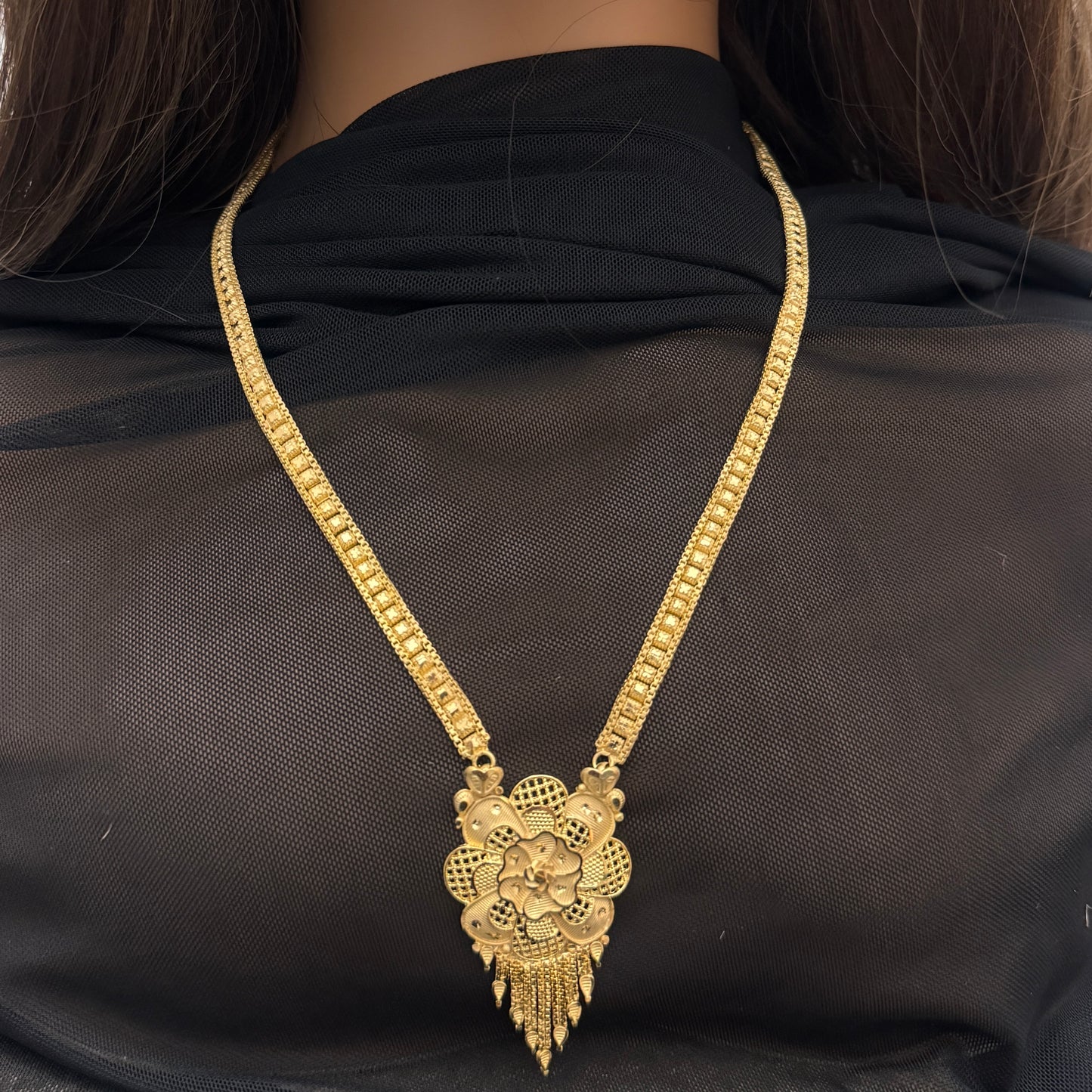 24k Dubai Gold Plated Jewelry Set, Gold Necklace & Earrings Set