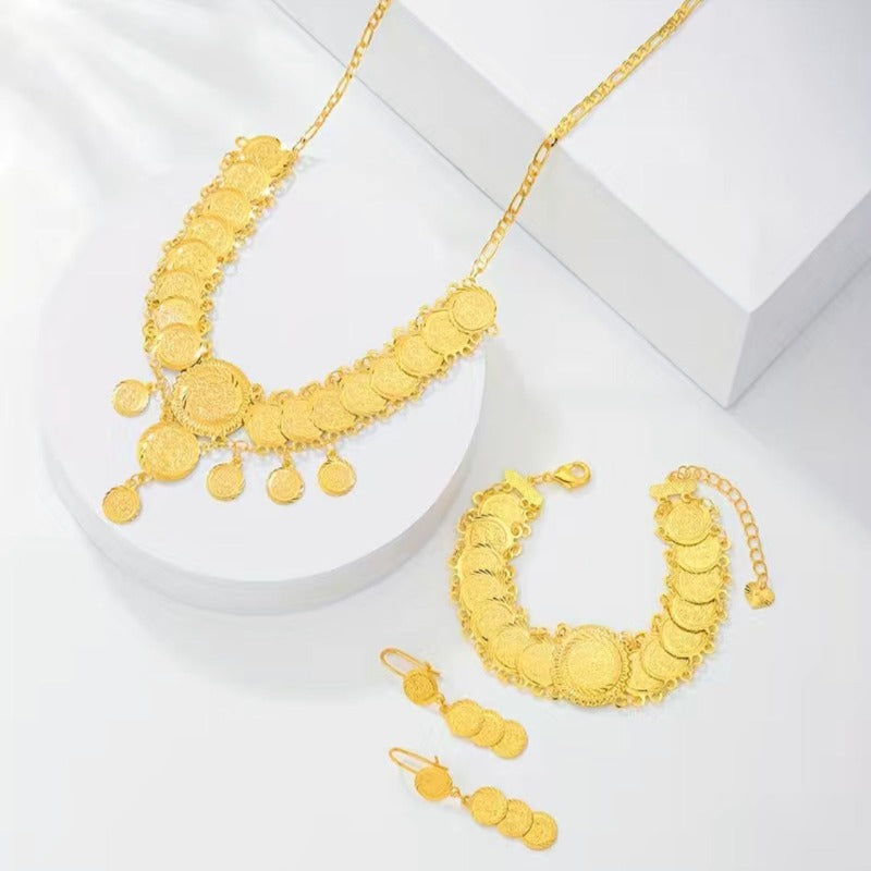 Gold Jewelry Set, Coin jewelry set