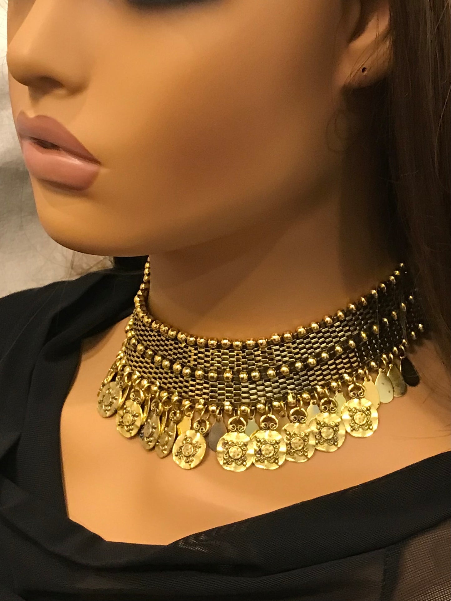 Coin Gold Necklace, Chokers Necklace