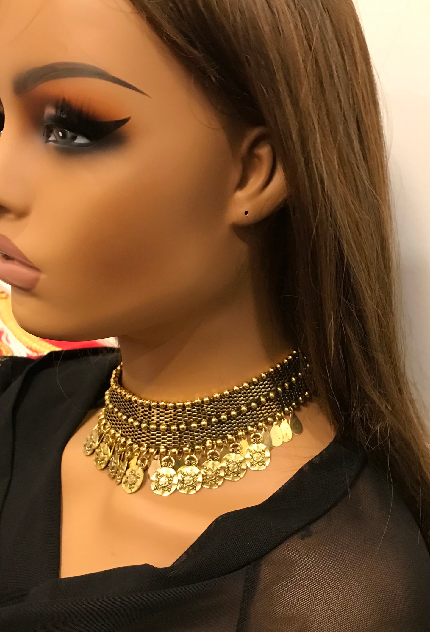 Coin Gold Necklace, Chokers Necklace
