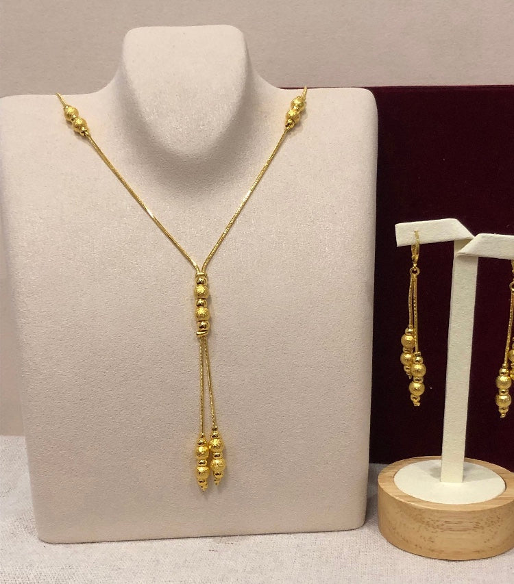Gold Beaded Jewelry Set
