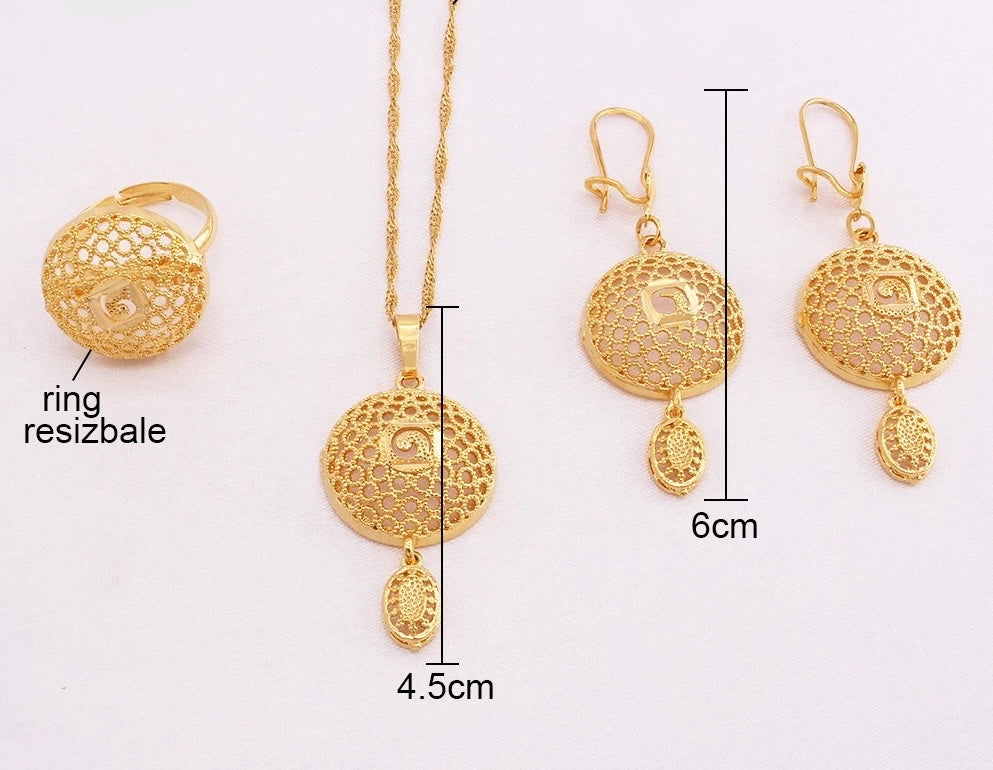 Jewelry Set, 24K Dubai Gold Plated Jewelry Sets