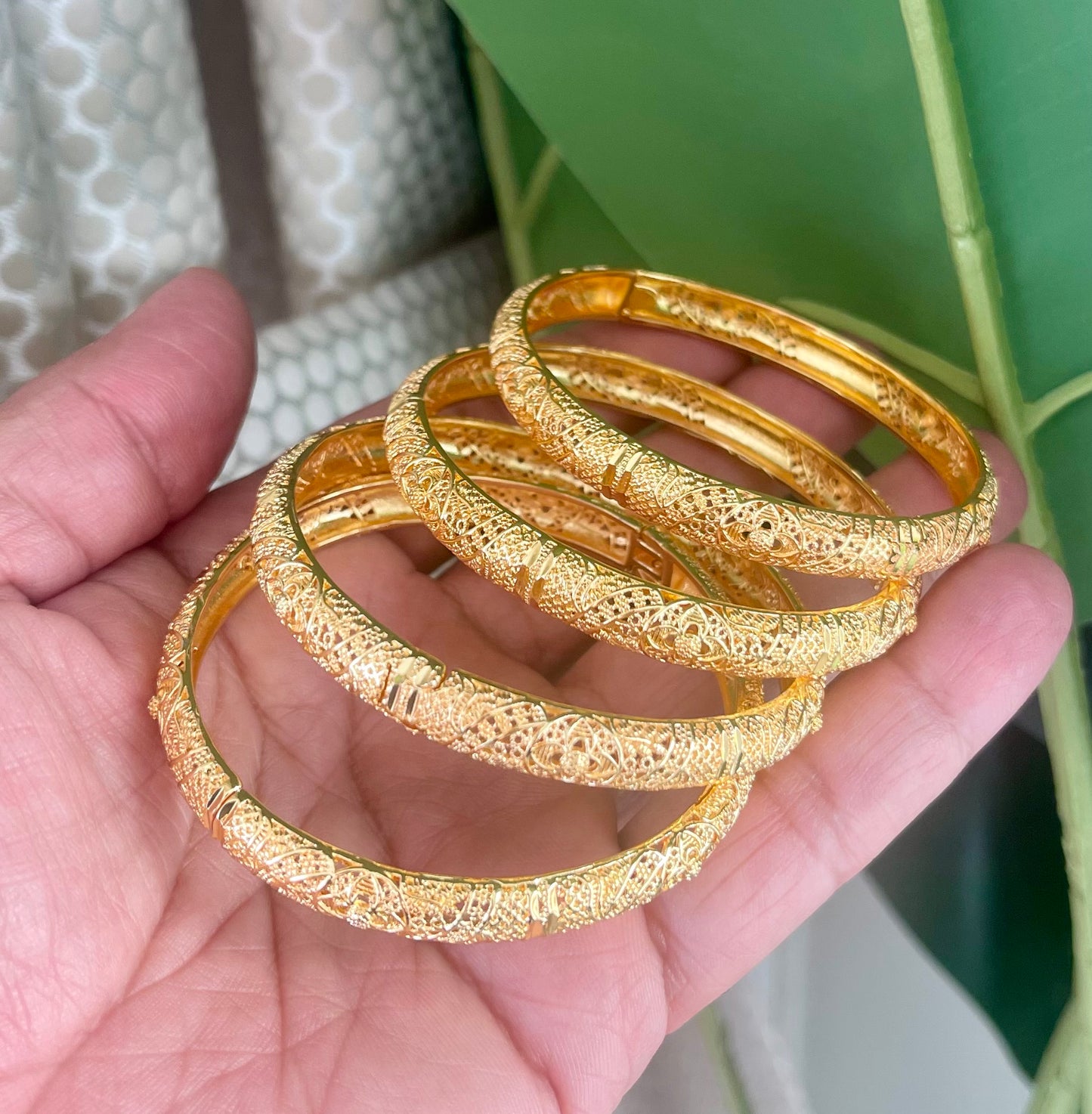 Wedding Gold Bangles, Stackable Bangles
