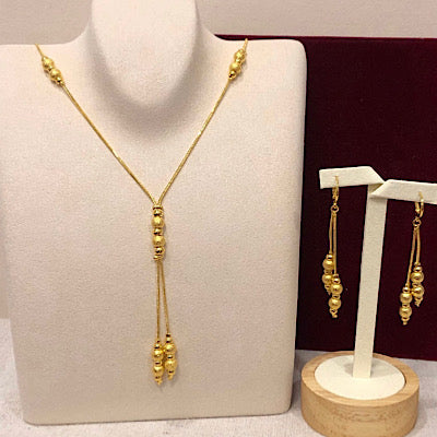 Gold Beaded Jewelry Set
