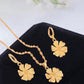 Gold Jewelry Set, Gold Necklace & Earrings