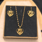 24k Gold Plated Jewelry Set, Gold Necklace & Earrings Set