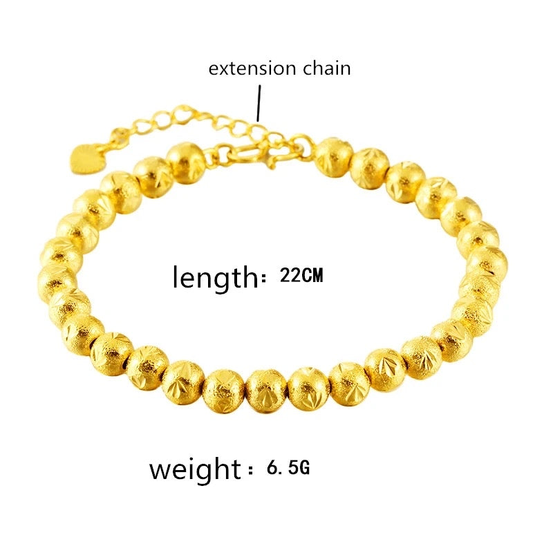 6mm Gold Beaded Bracelet
