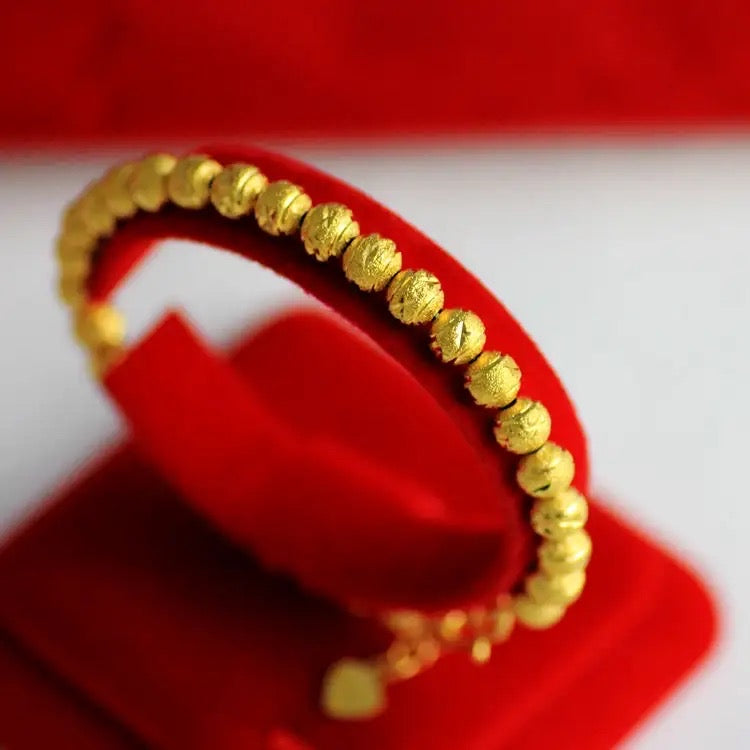6mm Gold Beaded Bracelet