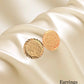 Stud Earrings, Gold Coin Stud Earrings