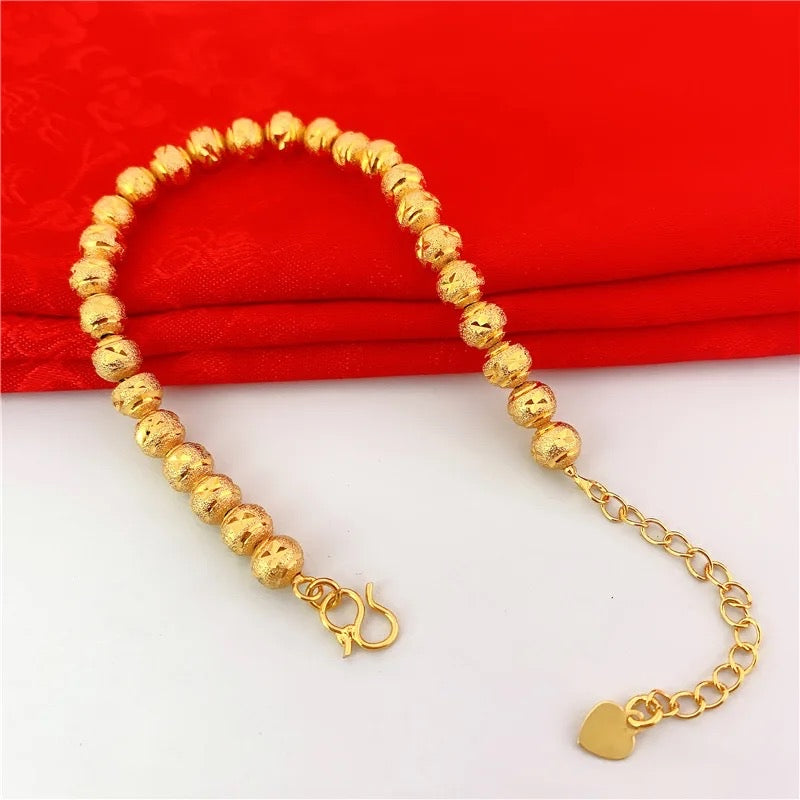 6mm Gold Beaded Bracelet