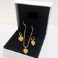 Heart Necklace & Earrings Set