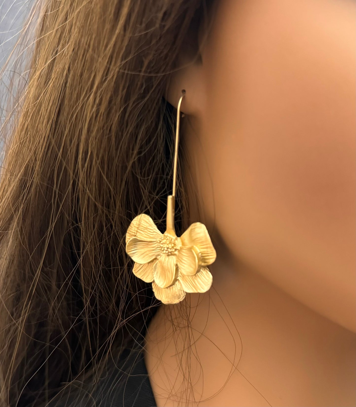 Statement Flower Drop Earrings
