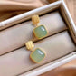 Jade earrings, Green jade Earrings