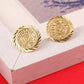 Stud Earrings, Gold Coin Stud Earrings
