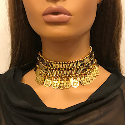 Coin Gold Necklace, Chokers Necklace