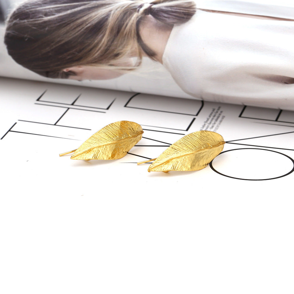 Leaf Earrings, Gold Earrings