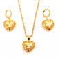 Gold Heart Jewelry Set