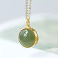 Natural Hetian Jade Necklace, Dainty Jade Necklace