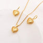 Gold Heart Jewelry Set